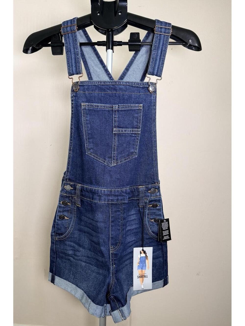 Celebrity Pink Juniors  Roll-Cuff Denim Shortall Size XS